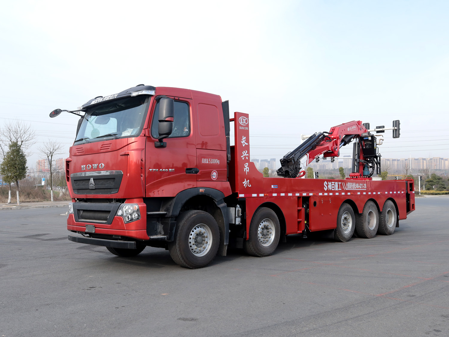 重汽豪沃五軸上裝長興16噸折臂式吊機 重汽豪沃五軸上裝長興16噸折臂式吊機